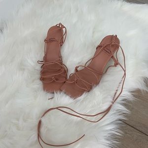 Jeffrey Campbell Tan Strappy Heels
